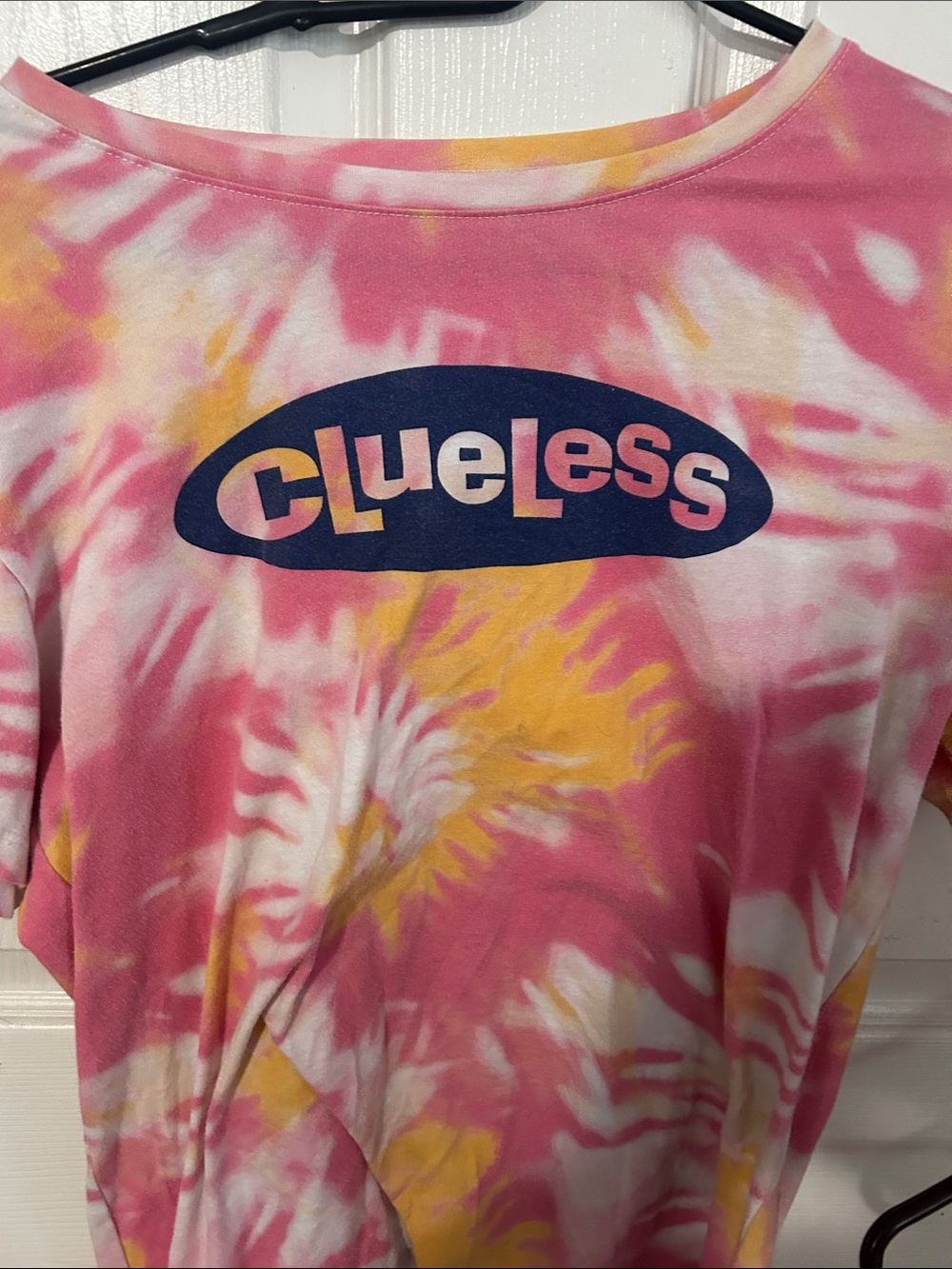 crown & ivy Pink, Yellow & White Tie-Dye 'Clueless' Tee